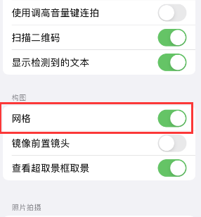 九原苹果手机维修网点分享iPhone如何开启九宫格构图功能